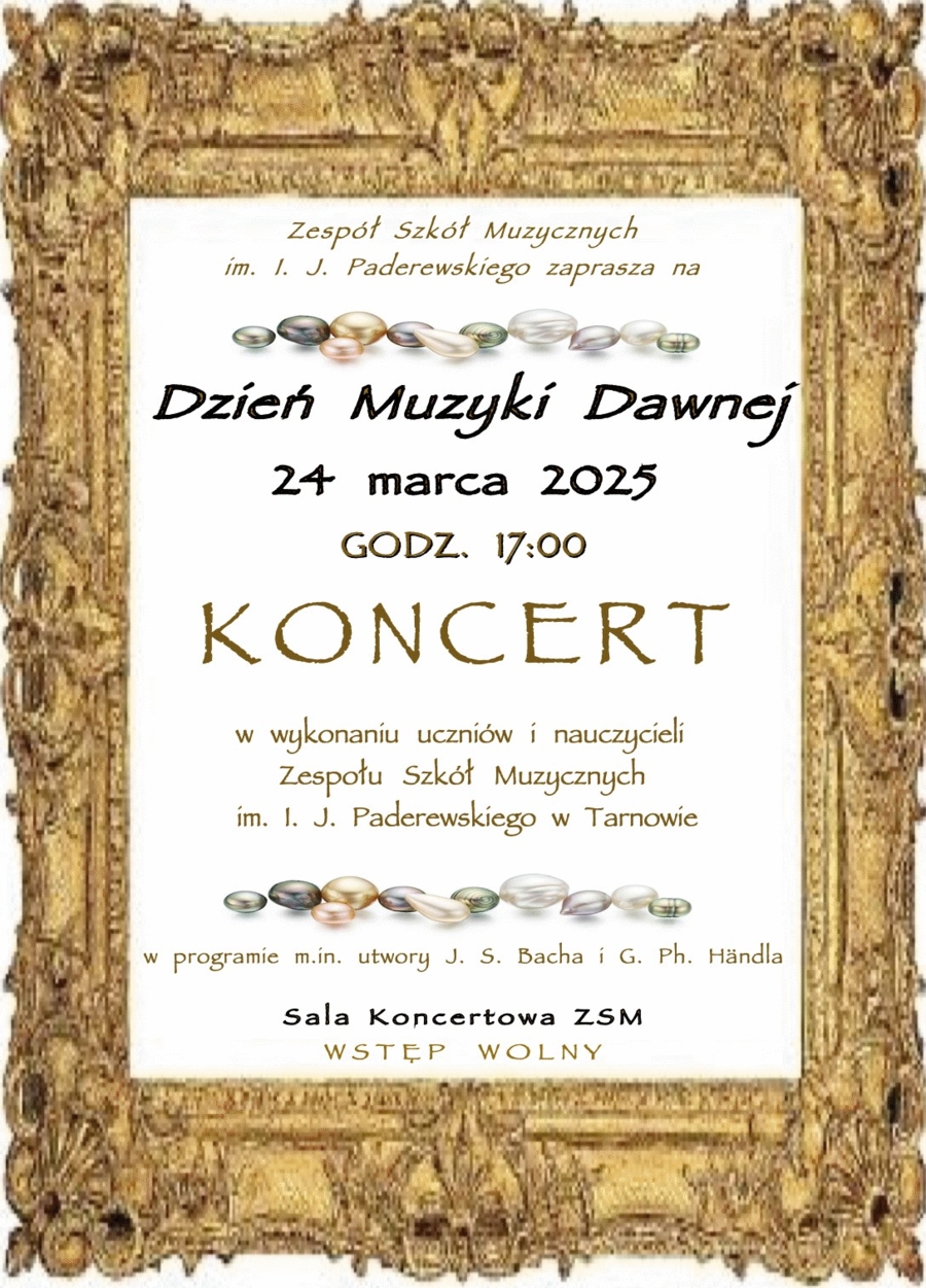 Plakat koncertu z okazji Dnia Muzyki Dawnej