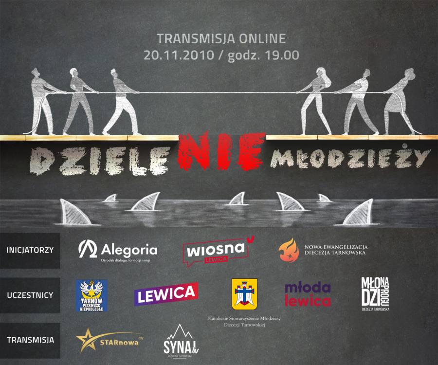 Plakat informujący o debacie