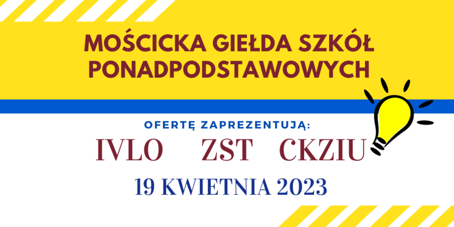 Plakat Mościckiej Giełdy Szkół Ponadpodstawowych