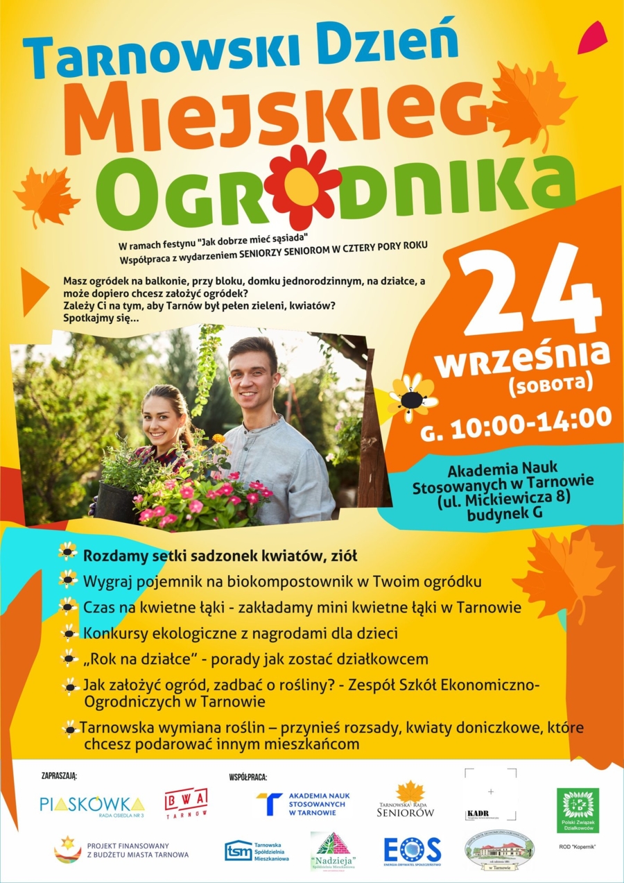 Tarnowski Dzień Miejskiego Ogrodnika odbędzie się 24 września o godzinie 10 w budynku G Akademii Nauk Stosowanych