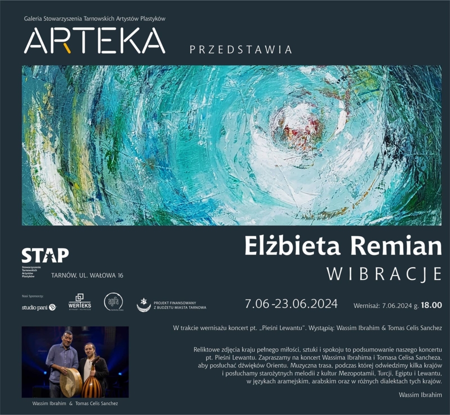 Plakat wystawy Elżbiety Remian "Wibracje"