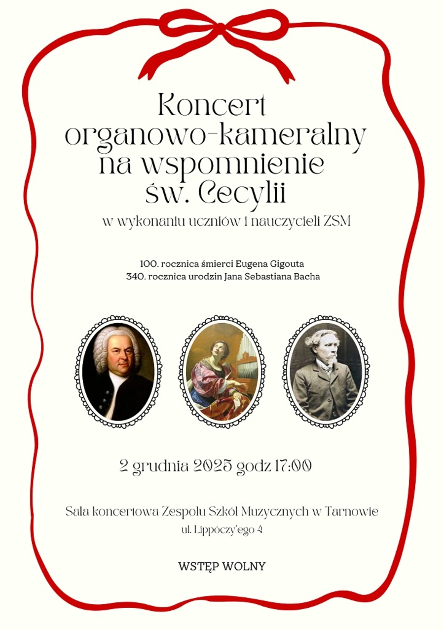 Plakat koncertu cecyliańskiego