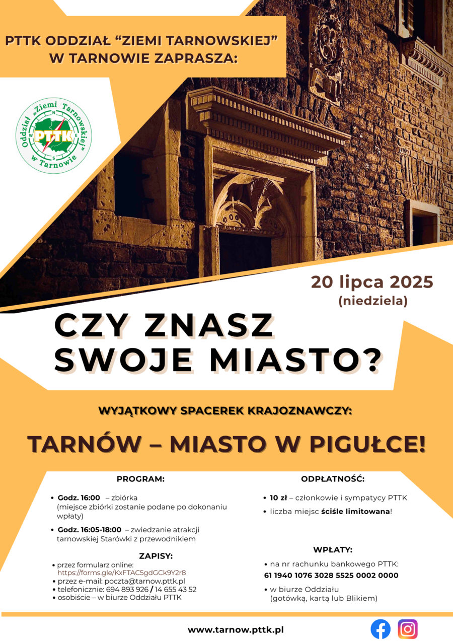 Plakat spaceru "Czy znasz swoje miasto?"