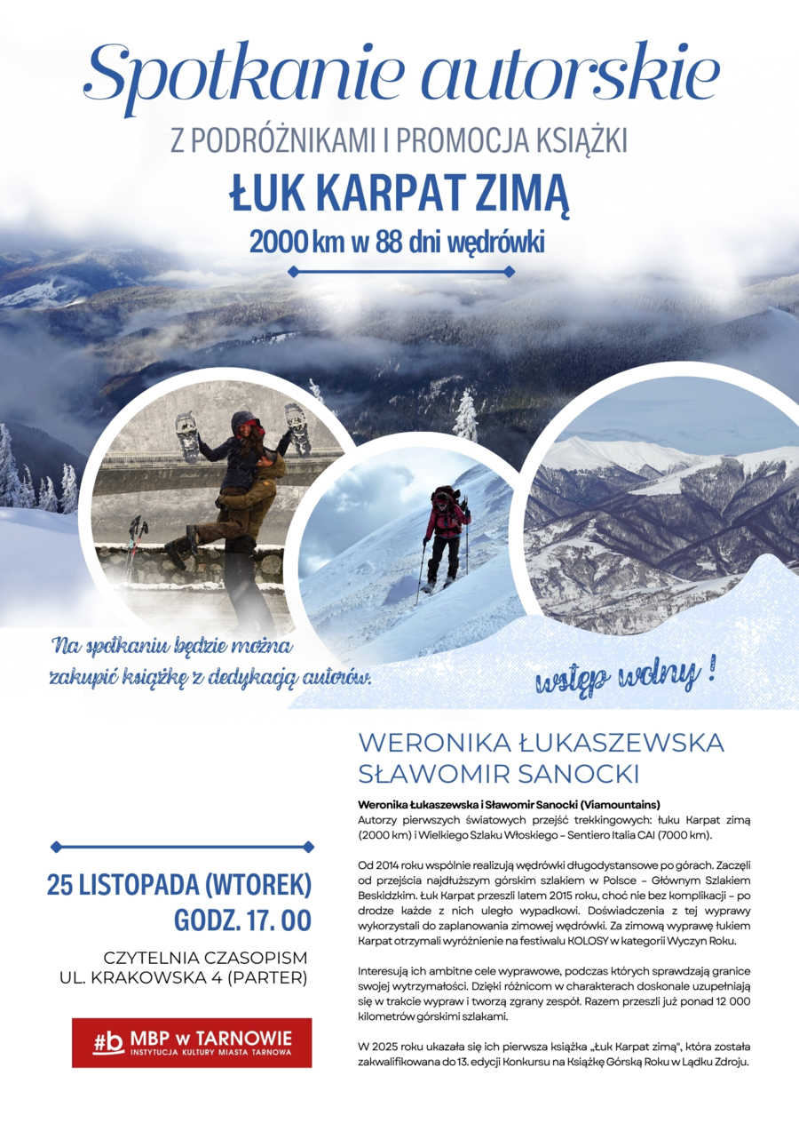 Plakt spotkania autorskiego z Weroniką Łukaszewską i Sławomirem Sanockim