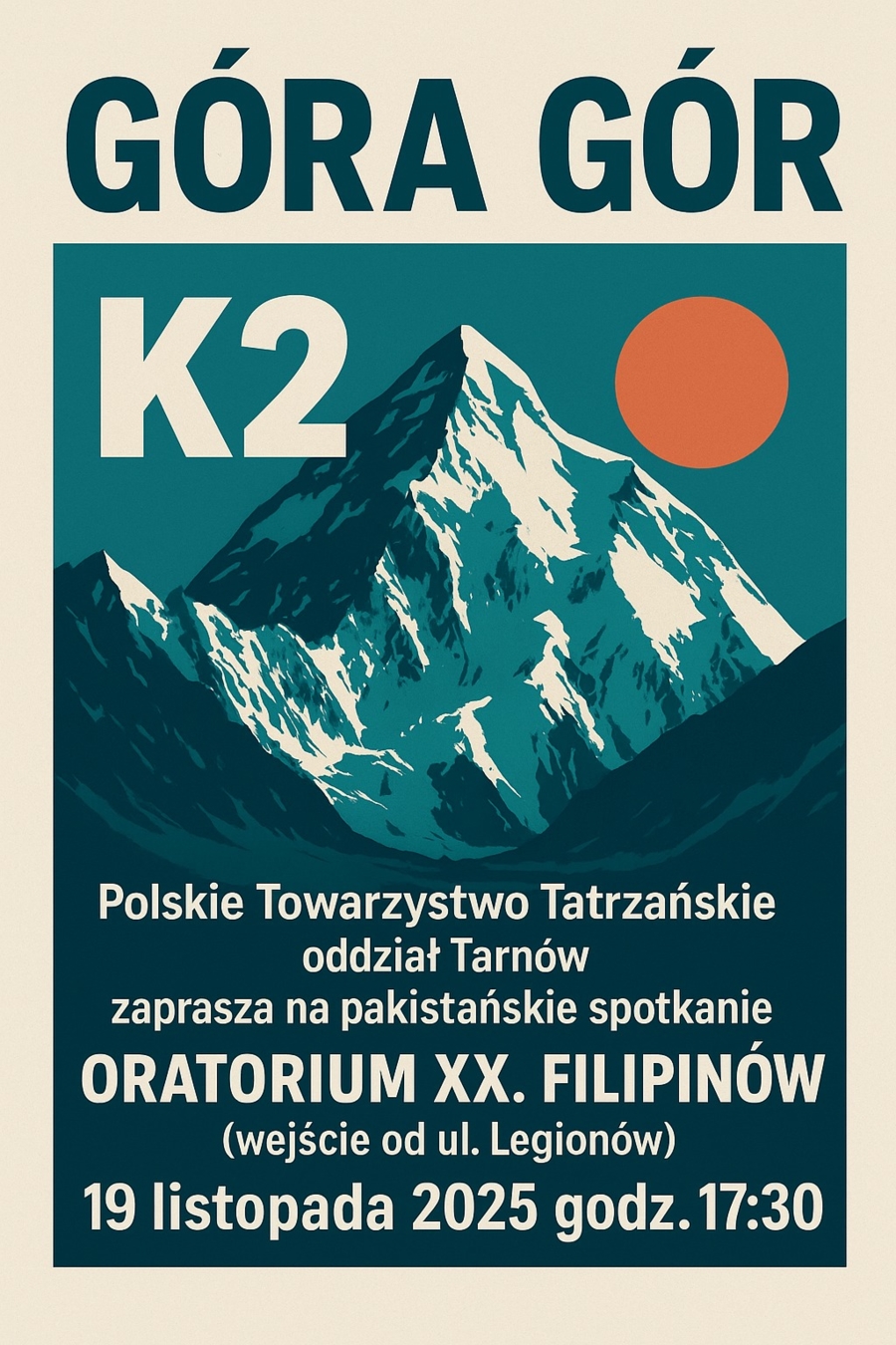 Plakat prelekcji o K2