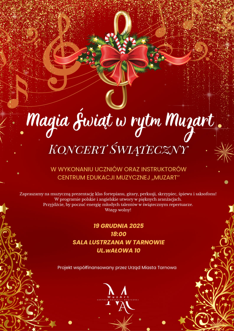 Plakat koncertu „Magia Świąt w rytmie MuzArt"