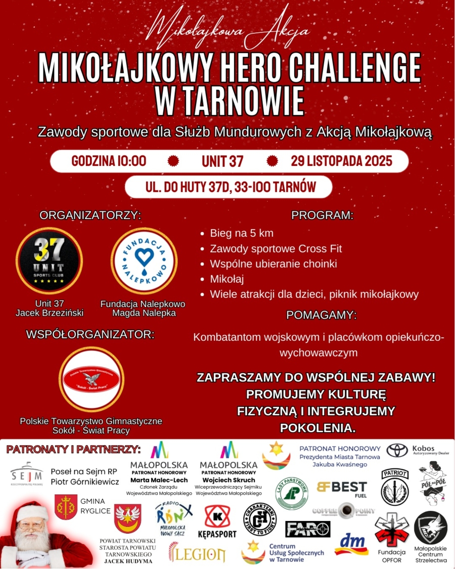 Plakat Mikołajkowego Hero Challenge