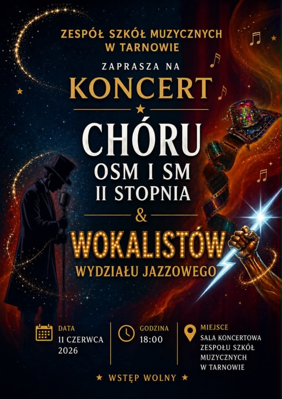 Plakat koncertu w Zespole Szkół Muzycznych