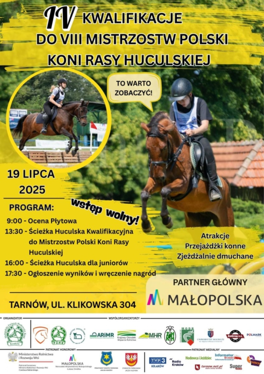 Plakat IV konkursu kwalifikacyjnego do VIII Mistrzostw Polski Koni Rasy Huculskiej