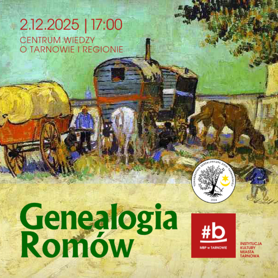 Plakat wykładu Genealogia Romów