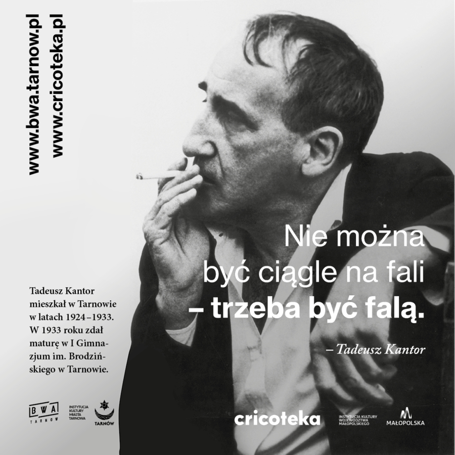 plakat z wizerunkiem Tadeusza Kantora