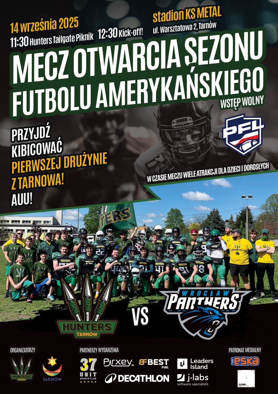 Plakat meczu futbolu amerykańskiego