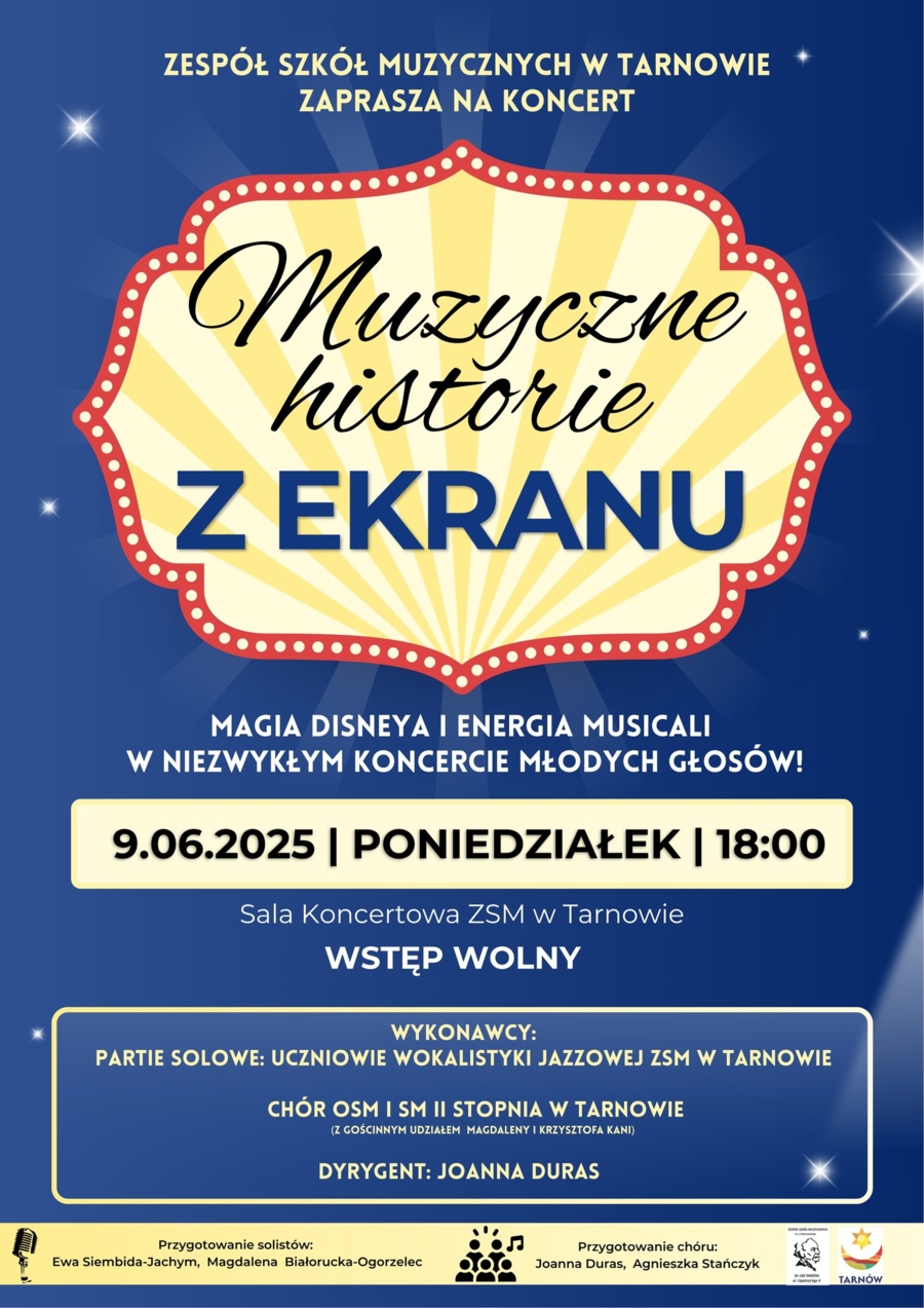 Plakat koncertu "Muzyczne historie z ekranu"