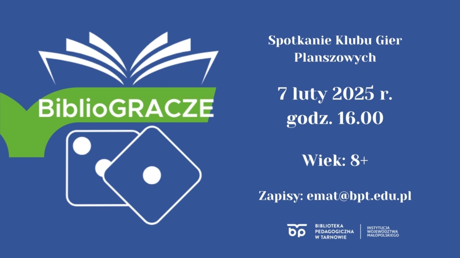 Plakat spotkania Klubu Gier Planszowych