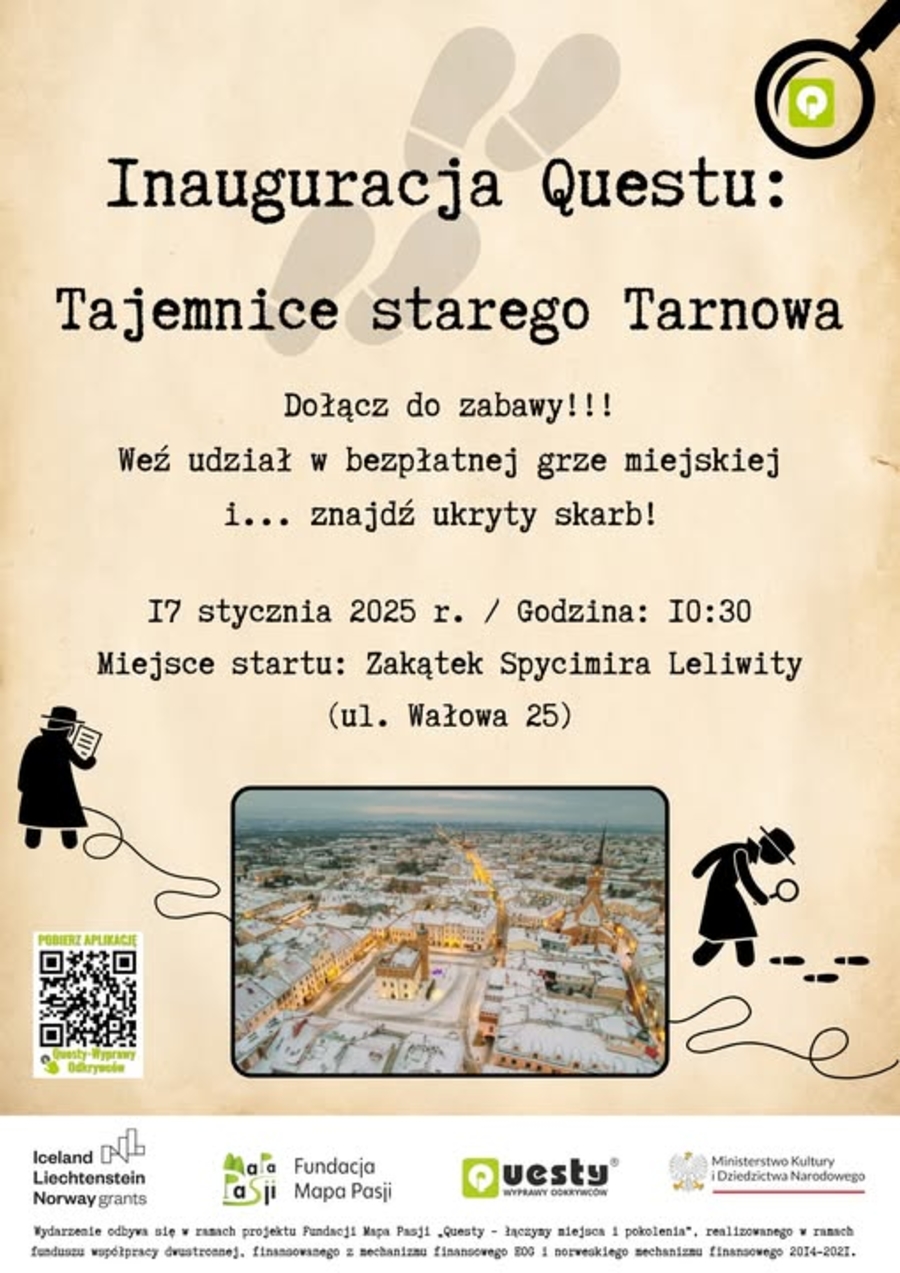 Plakat Inauguracji questu "Tajemnice starego Tarnowa"