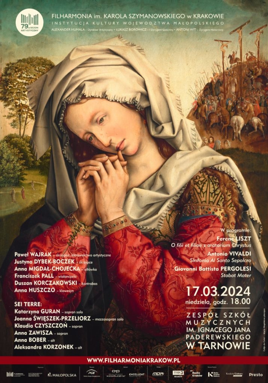 Plakat "Koncertu Pasyjnego" w Zespole Szkół Muzycznych