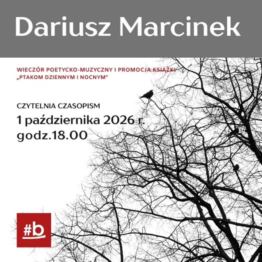 Plakat wieczoru poetycko-muzycznego Dariusza Marcinka