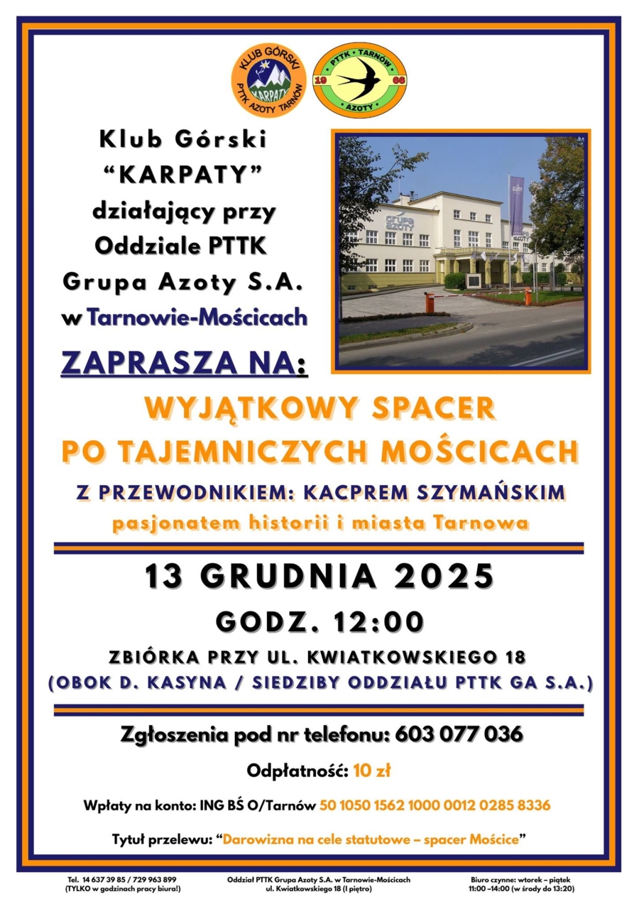 Plakat spaceru po Mościcach