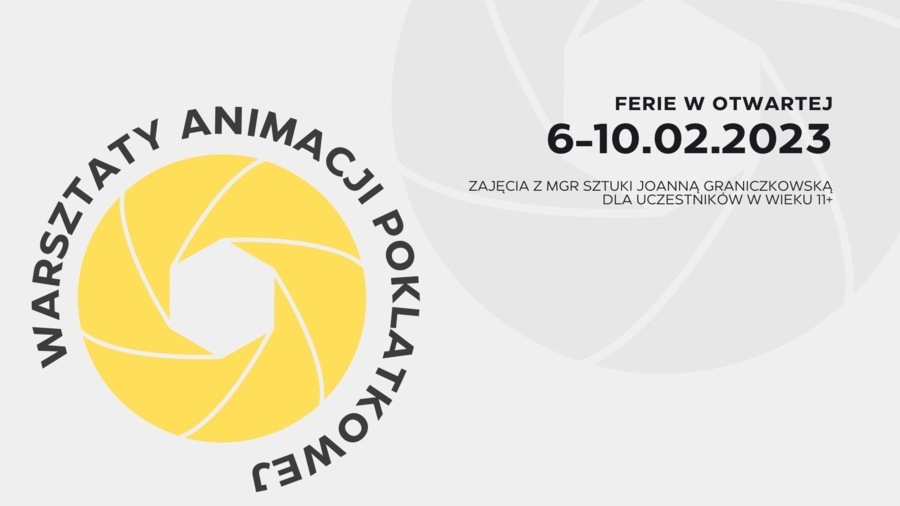 Plakat warsztatów animacji poklatkowej