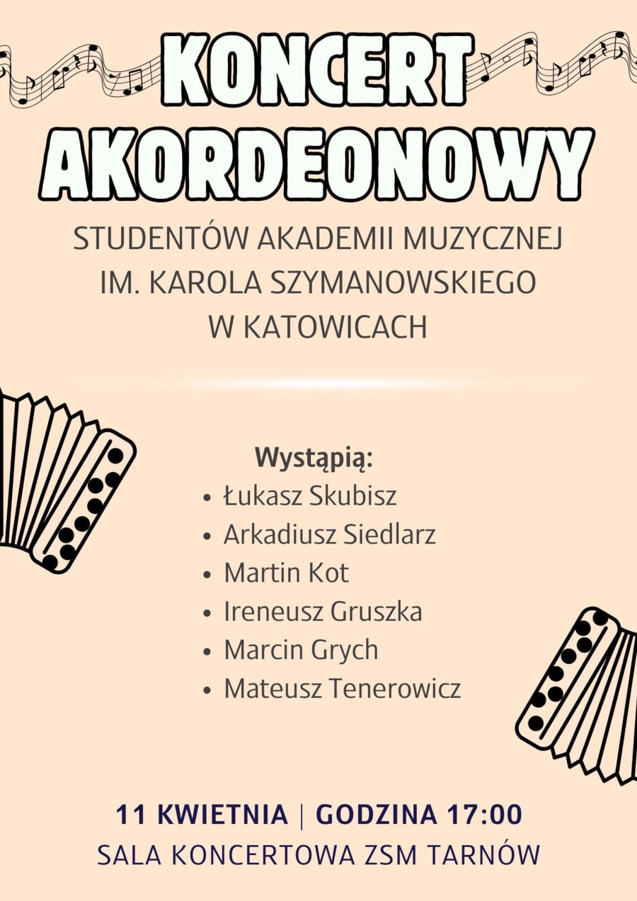 Plakat koncertu akordeonowego