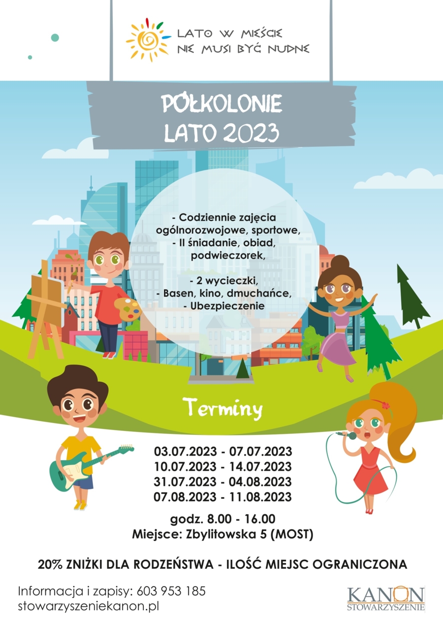 Plakat półkolonii z "Kanonem"