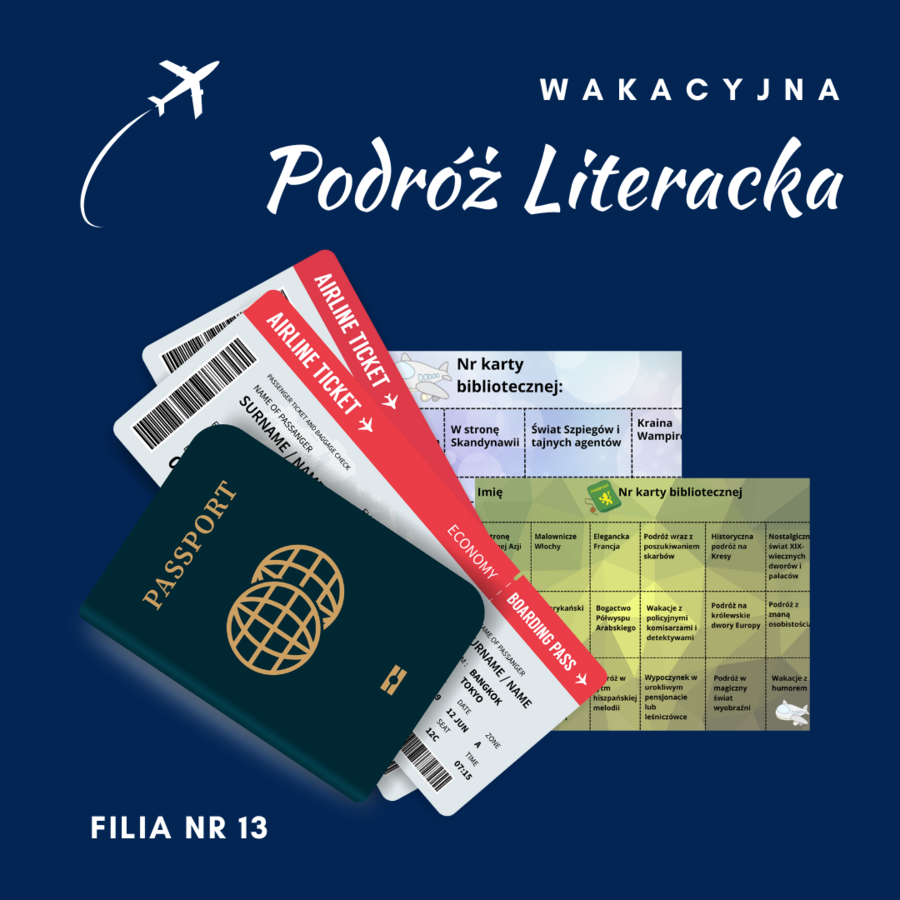 Plakat "Wakacyjnej podróży literackiej"