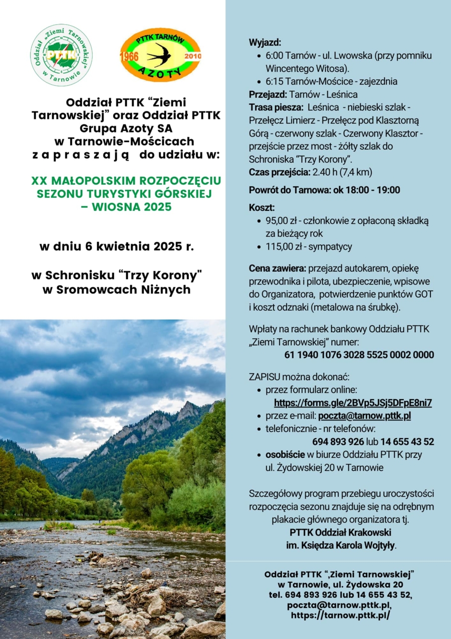 Plakat rozpoczęcia sezonu turystyki górskiej