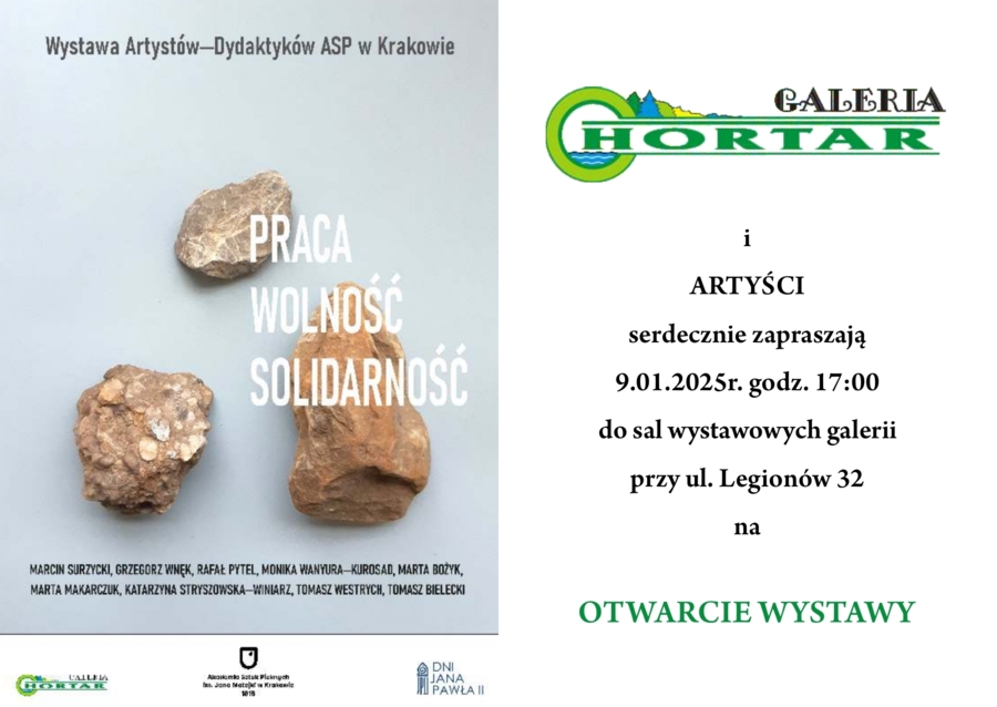 Zaproszenie na wystawę w Galerii "Hortar"