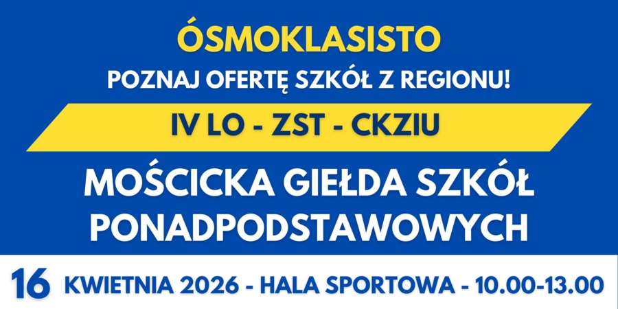 Plakat Mościckiej Giełdy Szkół Ponadpodstawowych