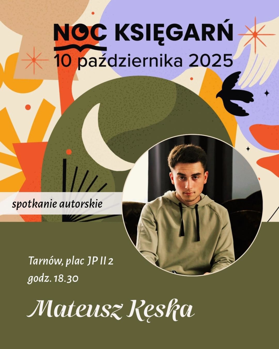 Plakat spotkania autorskiego z Mateuszem Kęską