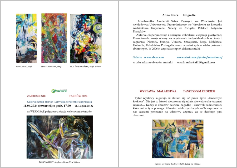 Folder wystawy malarstwa Anny Borcz