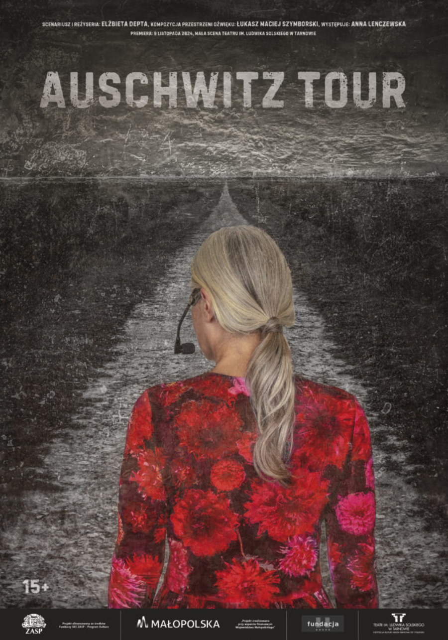 Plakat spektaklu "Auschwitz Tour"
