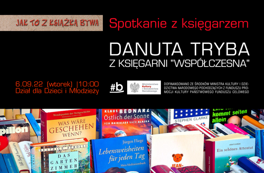 Plakat spotkania z księgarzem