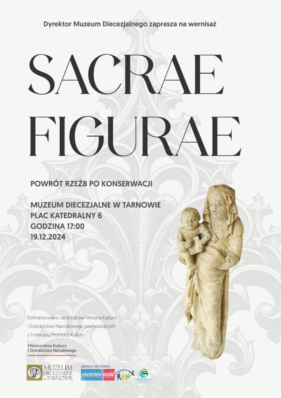 Plakat wernisażu "Sacrae Figurae"