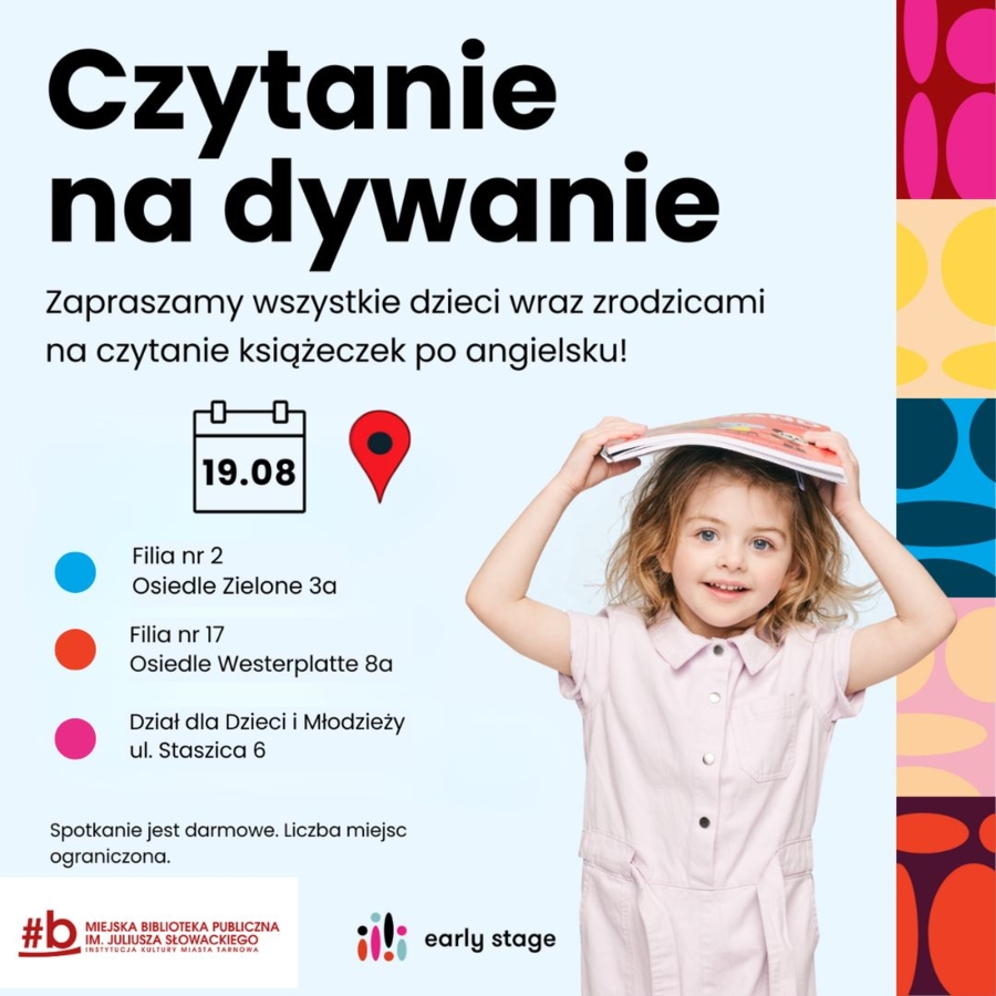 Plakat akcji "Czytanie na dywanie"