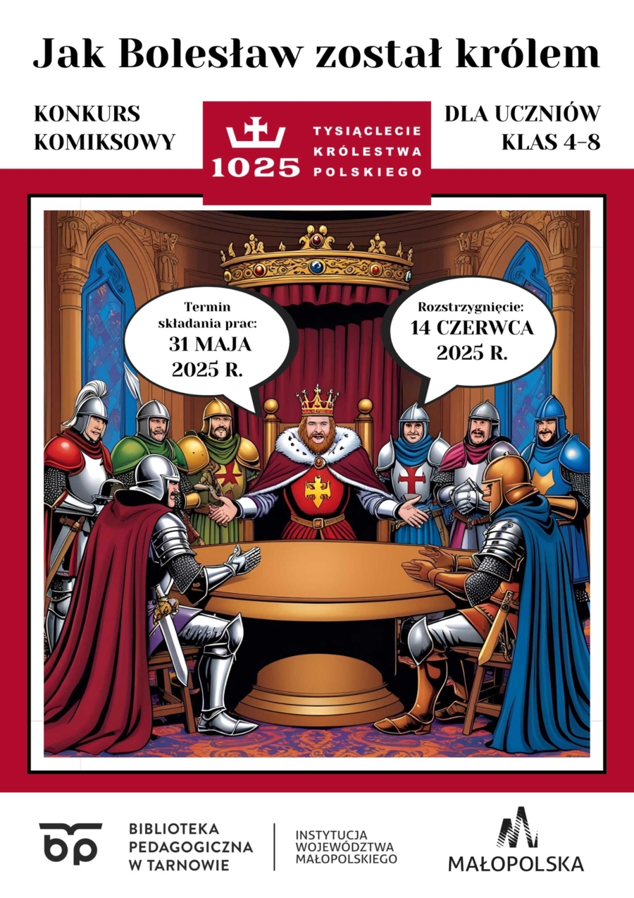 Plakat konkursu na komiks o koronacji Bolesława Chrobrego