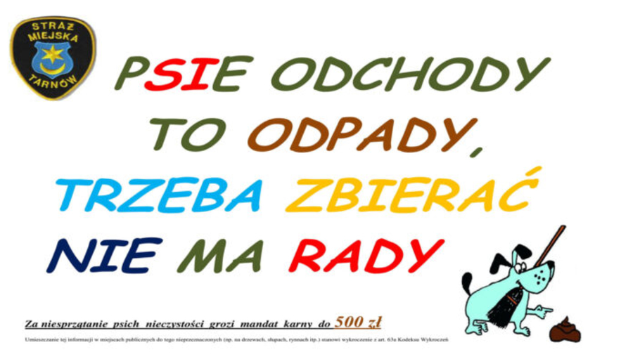 Plakat przypominający o konieczności sprzątania po psie