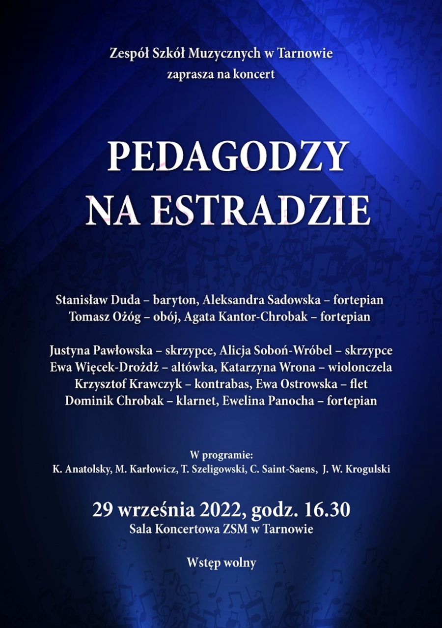 Plakat koncertu "Pedagodzy na estradzie"