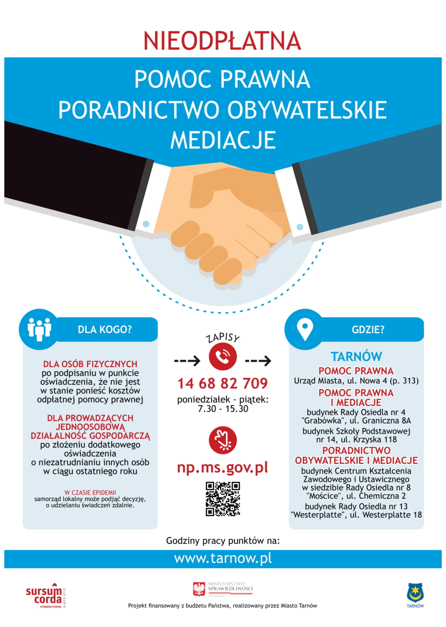 Plakat, nieodpłatna pomoc prawna