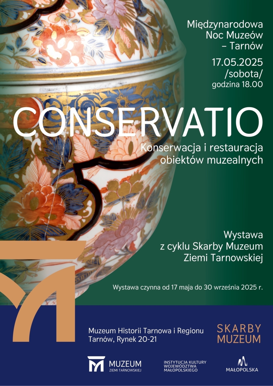 Plakat wystawy "Conservatio. Konserwacja i restauracja obiektów muzealnych"