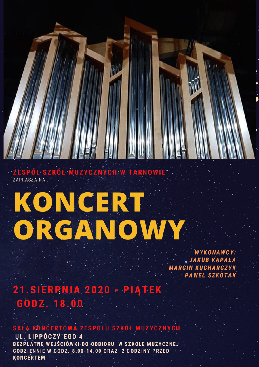 Plakat koncertu organowego