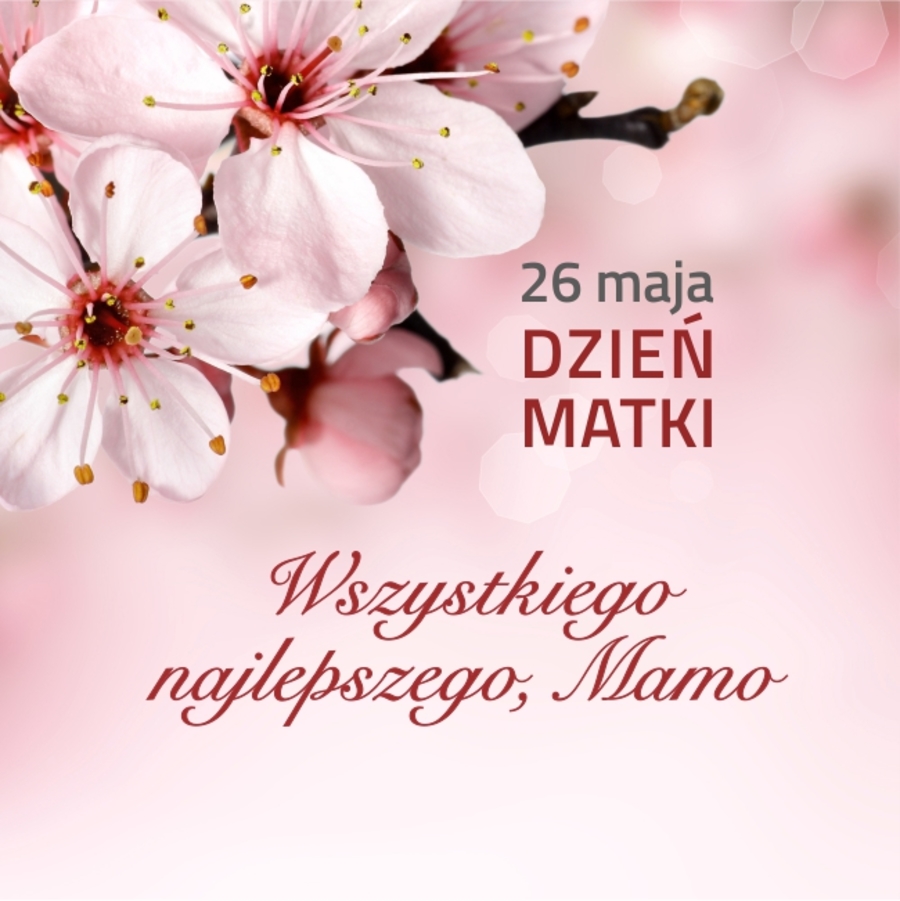 kwiat jabłoni oraz życzenia z okazji dnia matki: wszystkiego najlepszego mamo
