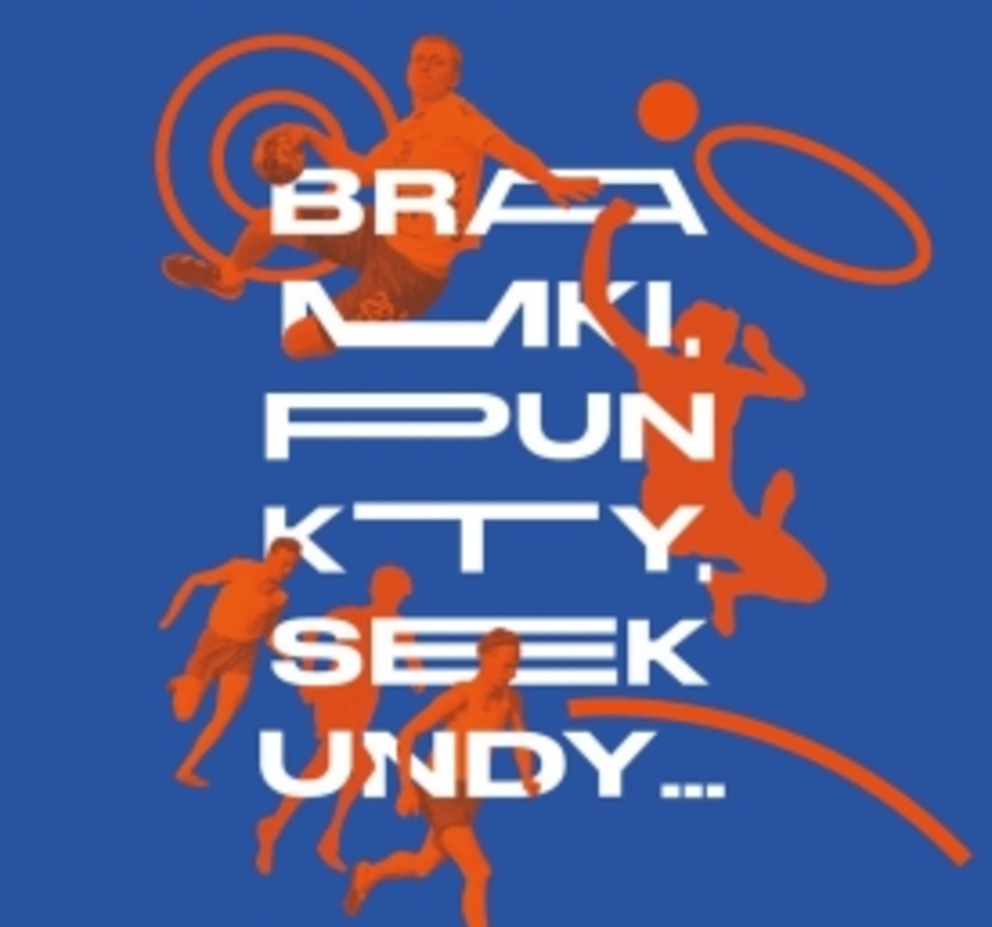 Plakat wystawy "Bramki, punkty, sekundy"