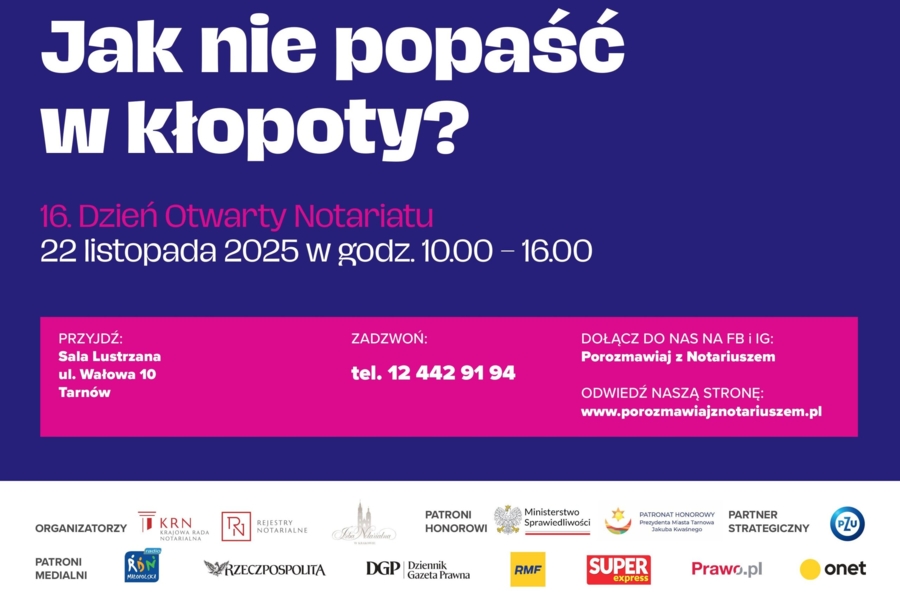 Plakat 16. Dnia Otwartego Notariatu
